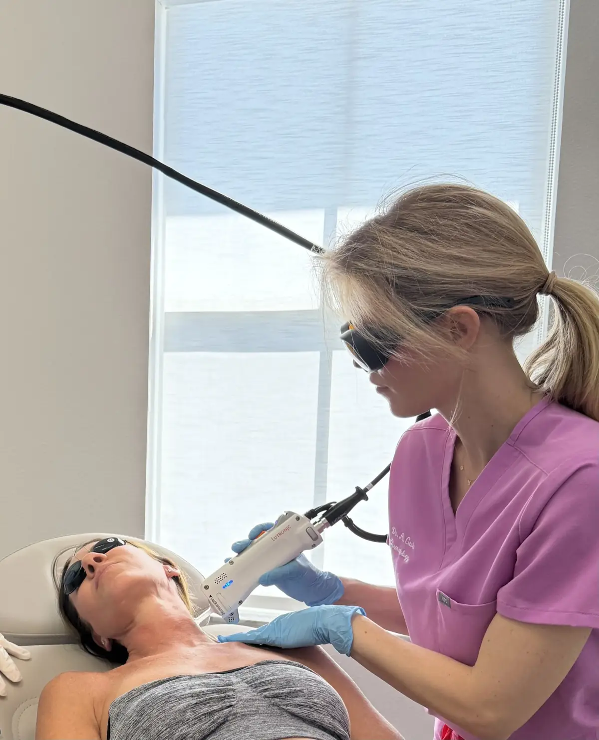 Dr. Alexandra Grob performing a treatment